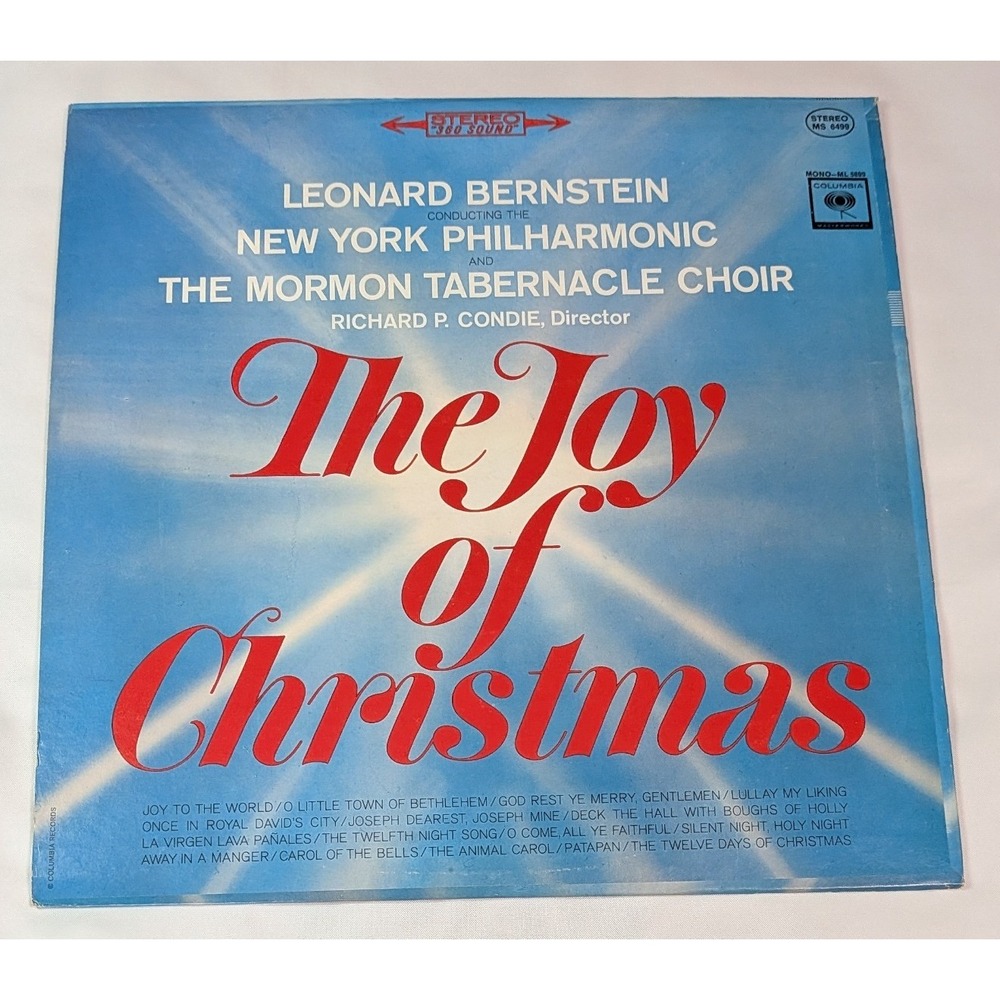Columbia Vinyl LP Leonard Bernstein The Joy of Christmas‎ 12" Blue Stereo Good